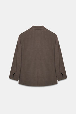OVERSIZE STRIPED DOUBLE FABRIC BLAZER - Zara фото 13