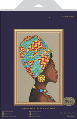 Набор для вышивания PANNA Золотая серия NM-7418 Африканка 26 х 42 см