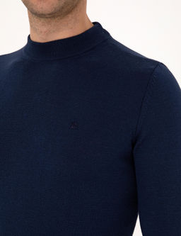 A__k Lacivert Slim Fit _eyrek Yaka Basic Triko Kazak - Pierre cardin фото 7