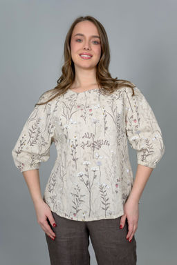 Блуза лен 70%, хлопок 30%