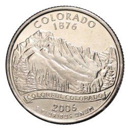Монета 25 центов (1/4 доллара) 2006 года Р США Штаты и территории  Колорадо