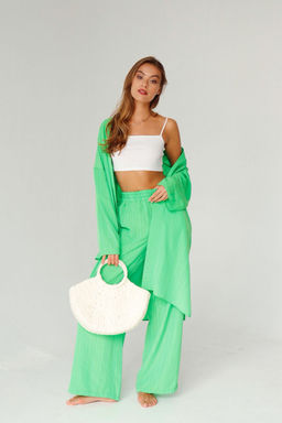 9389 Костюм из кимоно и брюк-палаццо салатовый - Martichelli фото 7