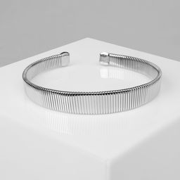 Чокер Рельеф широкий, 2 см, цвет серебро