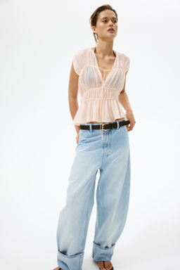 Blusa de algod?n con frunces - H&m фото 7