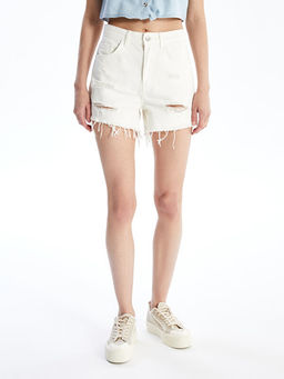 Standart Fit Y?rt?k Detayl? Kad?n Jean ?ort