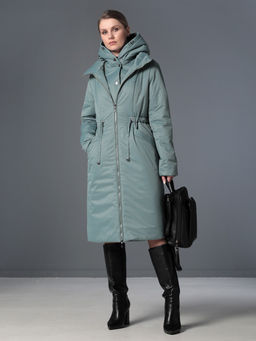 25317 Пальто дем. зеленый - Dizzyway фото 2