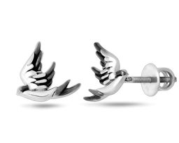 Серьги, без вставки, Ласточка