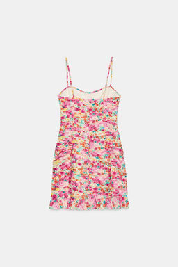 VESTIDO MINI DRAPEADO ESTAMPADO FLORAL / Multicolor - Zara фото 4