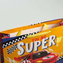 Пакет ламинированный горизонтальный You are super, L 40 31 11,5 см - Дарите счастье фото 3