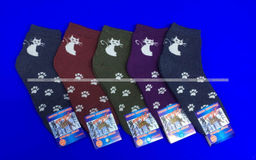 Цена за 10 пар. Лилия носки женские внутри махра со слабой резинкой Кошечки