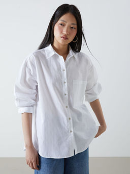 Oversize Keten Kar???ml? Kad?n G?mlek
