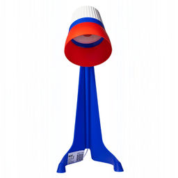 ULO-K22 D/E14/A WHITE/BLUE/RED Светильник настольный, 40W. Цоколь E14. Механический выключатель. Триколор. ТМ Uniel