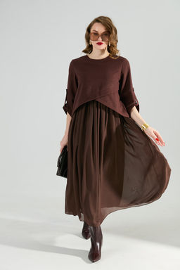 Платье NIKVA н740-21 шоколад  фото 2