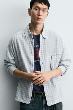 TEXTURED CHECK SHIRT - Zara фото 5