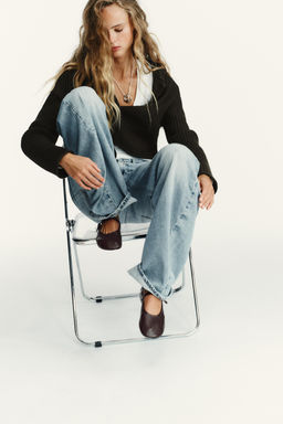 SOFT LEATHER BALLET FLATS - Zara фото 2