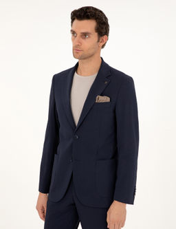 Темно-синий приталенный костюм - Cacharel фото 3