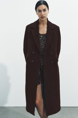 ZW COLLECTION DOUBLE-BREASTED WOOL-BLEND COAT