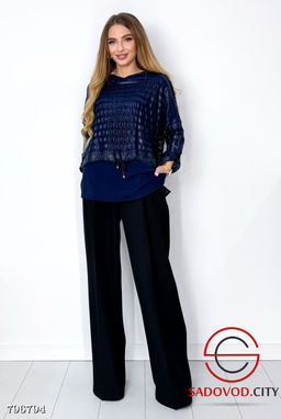 Блузка, гипюр двойная с капюшоном