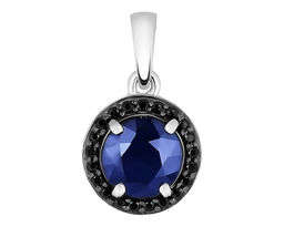 Подвеска, 1 сапфир корунд круг 8 мм/2.54 ct , шпинель, Вико