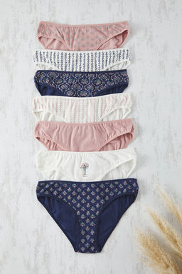 TRENDYOLMILLA Cok Renkli 7li Paket Pamuklu Sloganl? Klasik Orme Kulot THMAW25KU00030  фото 8