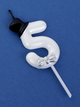 Цена за 3 шт. Свеча для торта «Джентельмен», цифра 5, белая