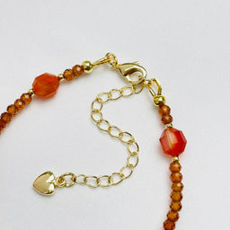 Браслет из Граната Спессартин и Сардоникса - Радуга самоцветов фото 4