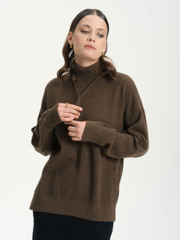 Джемпер из пуха яка 12161 коричневый