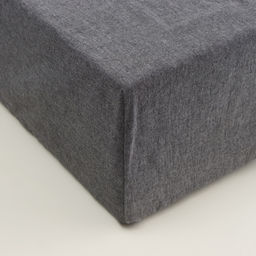 Простыня на резинке 2-спальная SL Home Деним, 160200+30 см, тёмно-серая, жатый хлопок - Sima-land home фото 9