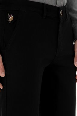 Erkek Slim Fit Siyah Kanvas Pantolon