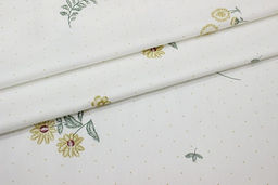 Сатин Цветочное обаяние цв.белый, ш.2.35м, хлопок-100%, 110гр/м.кв - Купава фото 2