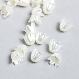 Цена за 2 шт. Бусины для творчества пластик Колокольчик жемчужный набор 40 шт. 1?0.9?0.9 см