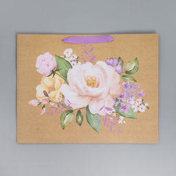 Пакет крафтовый горизонтальный Самой Лучшей, L 40 31 11,5 см - Дарите счастье фото 13