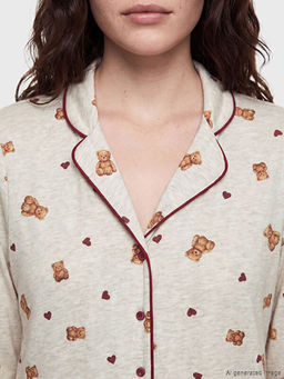 Пижамный комплект Teddy Desenli Hamile Pijama Takim для беременных