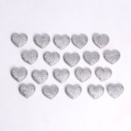 Сердечки декоративные, набор 20 шт., размер 1 шт: 2,5 × 2,2 см, цвет серебряный