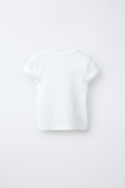 CAMISETA RIB CUELLO PICO / Blanco - Zara фото 2