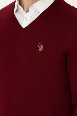 U. S. Polo Assn Мужской бордово-красный базовый свитер - U.s. polo assn фото 14