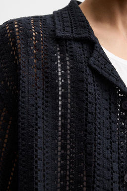 CROCHET TEXTURED SHIRT - Zara фото 15
