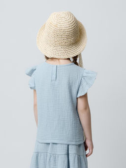 ТК 30003/нежно-голубой фуфайка-топ для дев