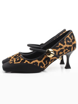 06-DMD-P216 BLACK/LEOPARD Туфли женские (натуральная кожа с ворсом, нубук)