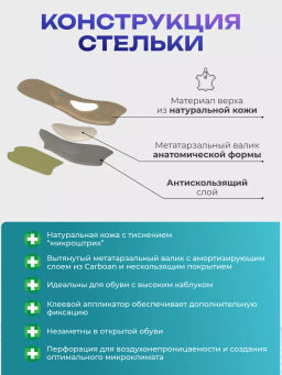 Ортопедические полустельки (3/4) для модельной обуви Talus 60 к модельные лайт фото 8