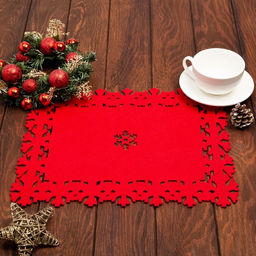 Салфетка новогодняя сервировочная Доляна Узоры, 38х30 см