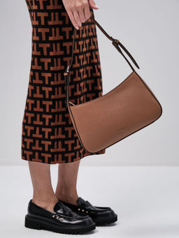 Сумка кожаная на плечо Deboro 31046 светлый орех