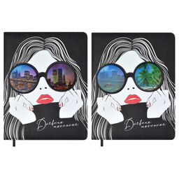 Дневник школьный арт. 59019 / 15 ДЕВУШКА В ОЧКАХ (кожзам: А5+; твёрдый переплёт с поролоном, матери