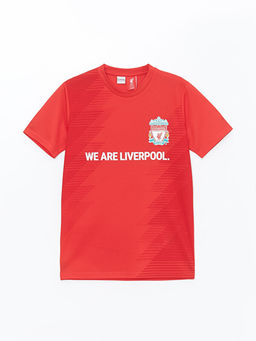 Bisiklet Yaka Liverpool Bask?l? K?sa Kollu Erkek ?ocuk Ti??rt