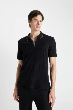 Футболка-поло с короткими рукавами и застежкой-молнией Slim Fit