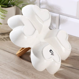 Менажница фарфоровая 4 ячейки Доляна Эстет. Квадрат, d=24 см, цвет белый фото 3