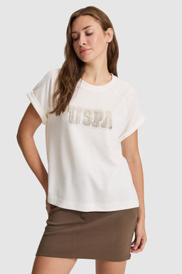 Kad_n Krem Bisiklet Yaka Ti__rt - U.s. polo assn фото 3