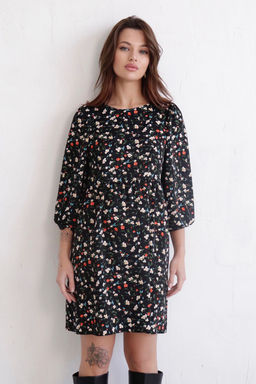 Martichelli Платье чёрное в цветок  фото 12