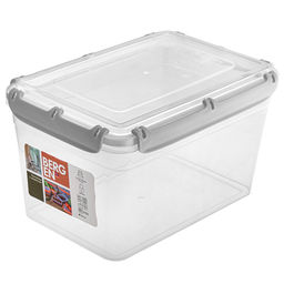 Bergen Контейнер для продуктов пластмассовый 4,5л, 25,8х17,9х15см, с защелками, пепельный жемчуг, подходит для СВЧ (Россия)