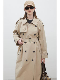 Manuka Camel Kopenhag Overs?ze Trenckot Camel - Waikiki фото 4